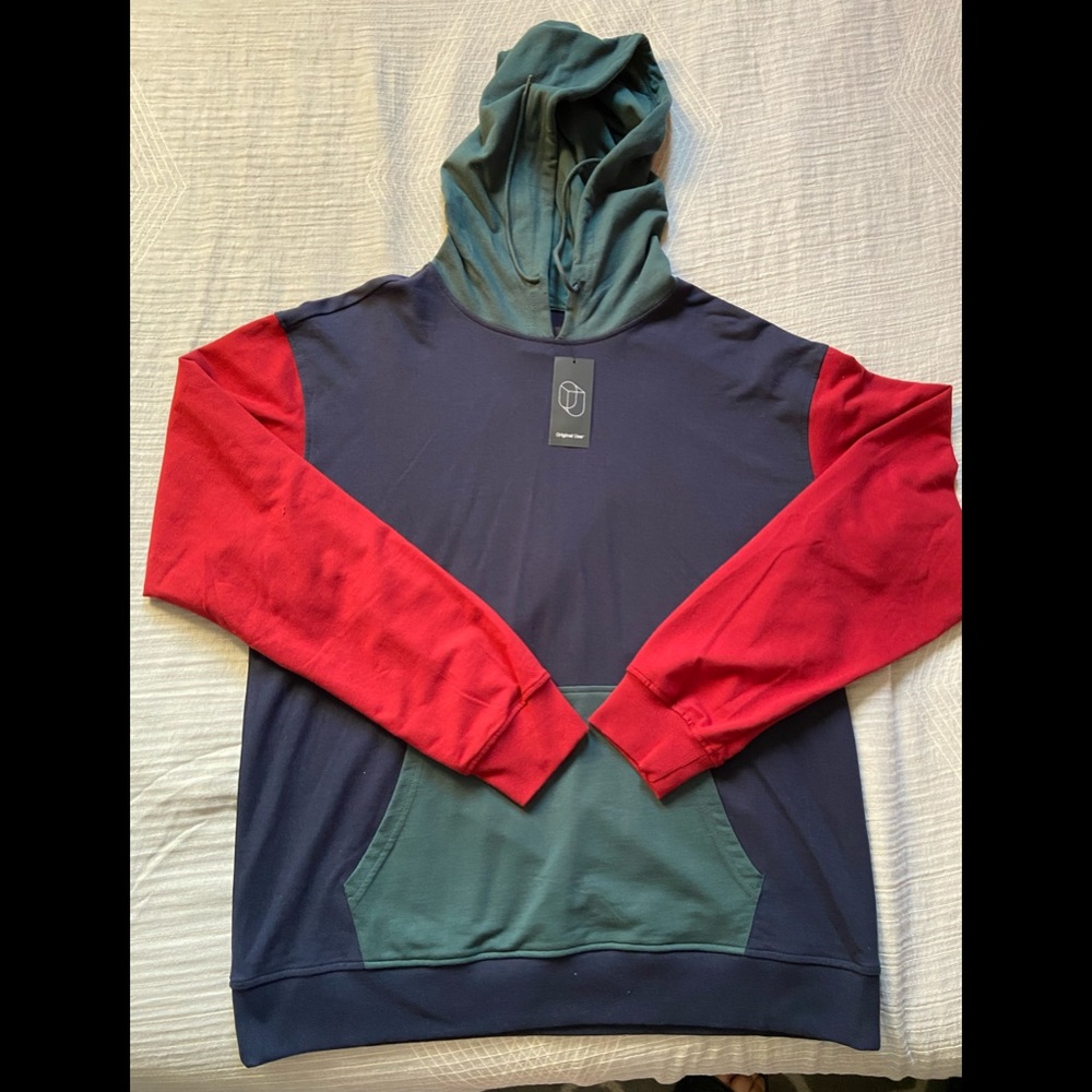 Navy blue/ Red/ Green Hoodie